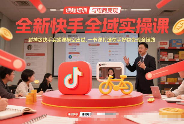 全新快手全域实操课，封神级快手实操课横空出世，一节课打通快手好物变现全链路-钱途社