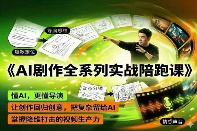 AI剧作全系列实战陪跑课，懂AI，更懂导演，让创作回归创意，把复杂留给AI，掌握降维打击的视频生产力-钱途社