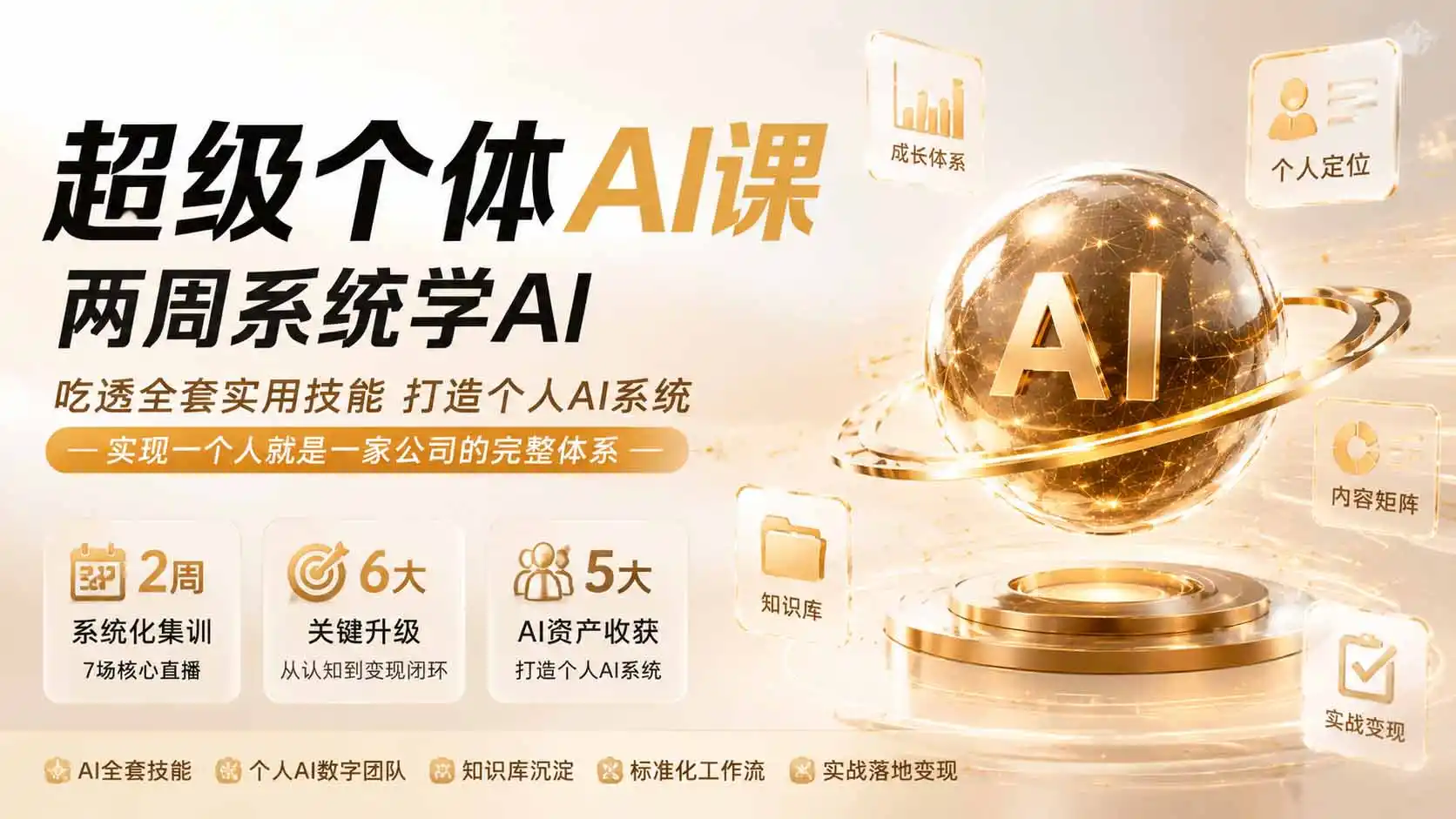 超级个体AI课 两周系统学AI；吃透全套实用技能打造个人AI系统，实现一个人就是一家公司的完整体系(更新0823-钱途社