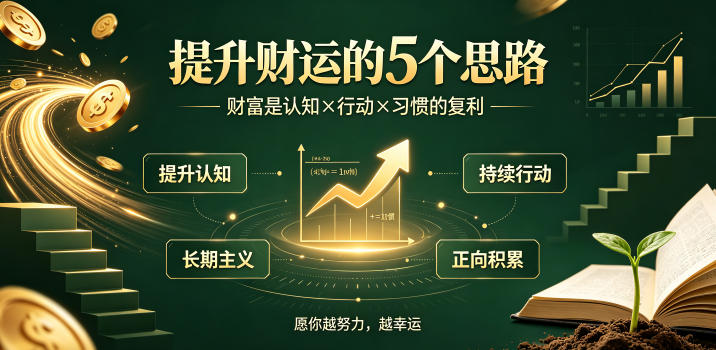 付费文章：提升财运的5个思路——财富是认知x行动x习惯的复利，愿你越努力，越幸运-钱途社