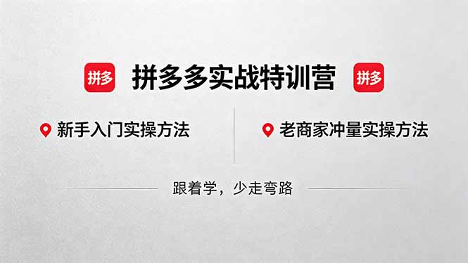 拼多多实战特训营(更新5月3-钱途社