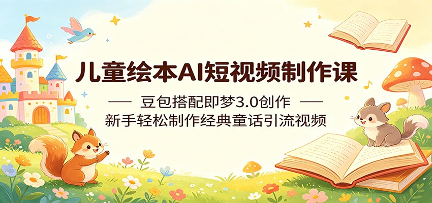 儿童绘本AI短视频制作课：豆包搭配即梦3.0创作，新手轻松制作经典童话引流视频-钱途社