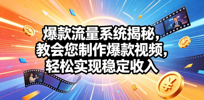 爆款流量系统揭秘，教会您制作爆款视频，轻松实现稳定收入【原创双语字幕】-钱途社