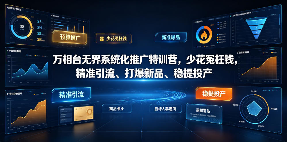 万相台无界系统化推广特训营VI0.0，少花冤枉钱，精准引流、打爆新品、稳提投产(全程录音+字幕)-钱途社