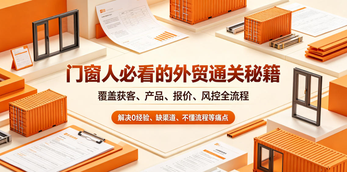 门窗人必看的外贸通关秘籍，块覆盖获客、产品、报价、风控全流程，解决0经验、缺渠道、不懂流程等痛点-钱途社
