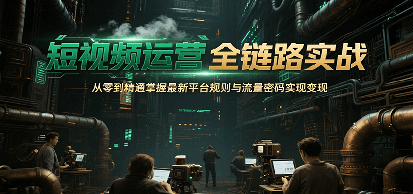短视频运营全链路实战，从零到精通掌握最新平台规则与流量密码实现变现-钱途社