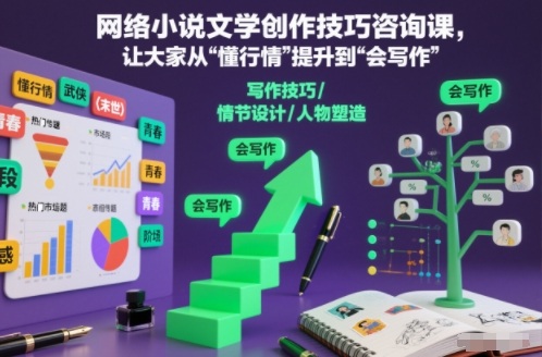 网络小说文学创作技巧咨询课，让大家从“懂行情”提升到”会写作”的高度-钱途社