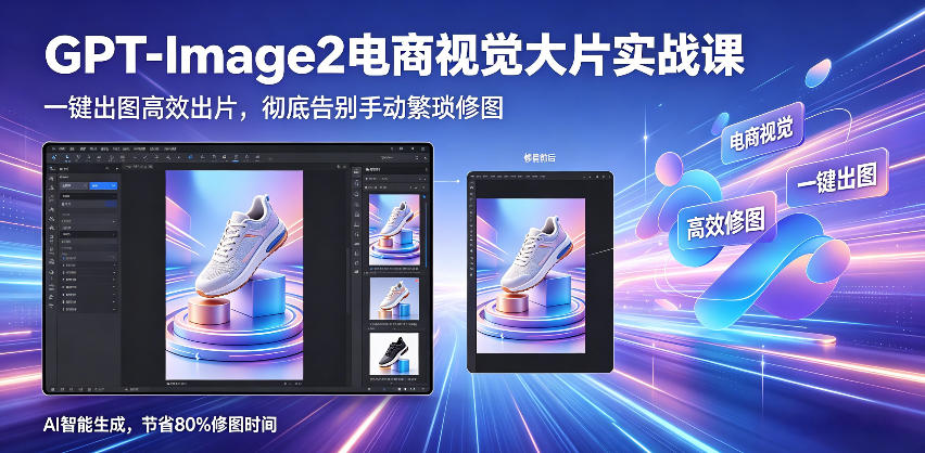 GPT-Image2电商视觉大片实战课，一键出图高效出片，彻底告别手动繁琐修图(更新)-钱途社