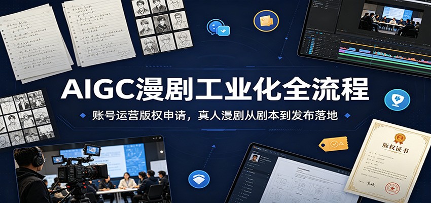 AIGC漫剧工业化全流程：账号运营版权申请，真人漫剧从剧本到发布落地-钱途社