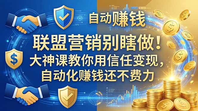 （18242期）联盟营销别瞎做！大神课教你用信任变现，自动化赚钱还不费力【原创双语字幕】-钱途社