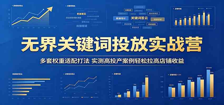 无界关键词投放实战营：多套权重适配打法，实测高投产案例轻松拉高店铺收益-钱途社