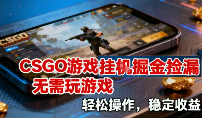 CSGO游戏挂G掘金捡漏,不需要玩游戏,操作简单,收益稳定【揭秘】-钱途社