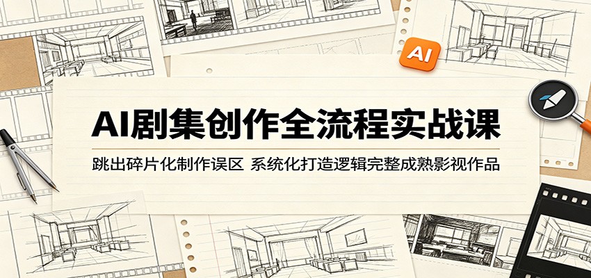 AI剧集创作全流程实战课：跳出碎片化制作误区，系统化打造逻辑完整成熟影视作品-钱途社