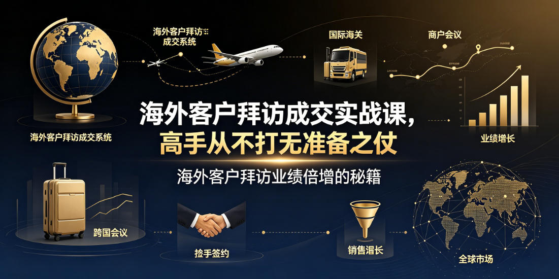 海外客户拜访成交实战课，高手从不打无准备之仗，海外客户拜访业绩倍增的秘籍-钱途社