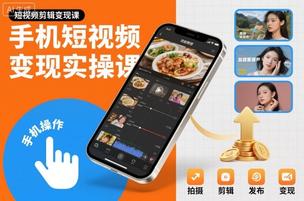 手机短视频变现实操课,短视频剪辑变现课-钱途社