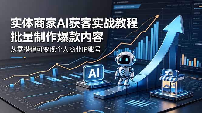 实体商家AI获客实战教程：批量制作爆款内容，从零搭建可变现个人商业IP账号-钱途社