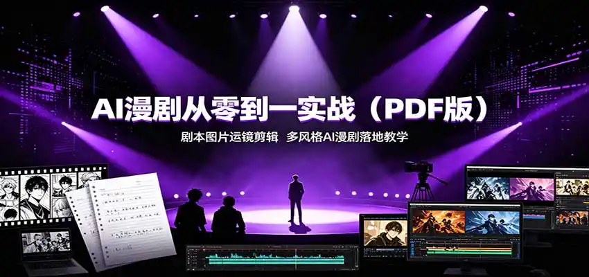 AI漫剧从零到一实战(PDF版)：剧本图片运镜剪辑，多风格AI漫剧落地教学-钱途社