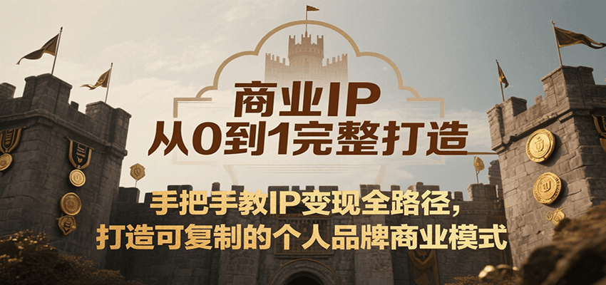 商业IP从0到1完整打造，手把手教IP变现全路径，打造可复制的个人品牌商业模式-钱途社