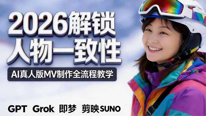 2026独创解锁人物一致性：AI真人版MV制作，不讲空话，不拼概念，全流程实操-钱途社