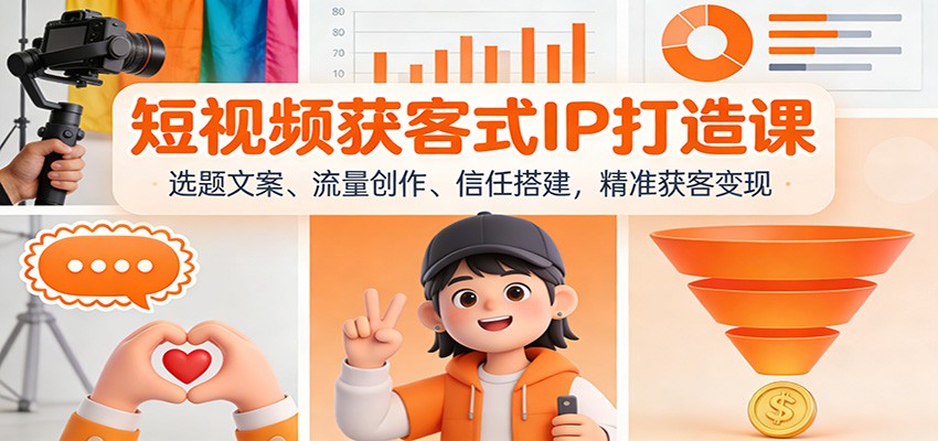 短视频获客式IP打造课:选题文案、流量创作、信任搭建,精准获客变现-钱途社