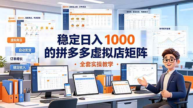 （19253期）稳定日入 1000 的拼多多虚拟店矩阵，全套实操教学-钱途社