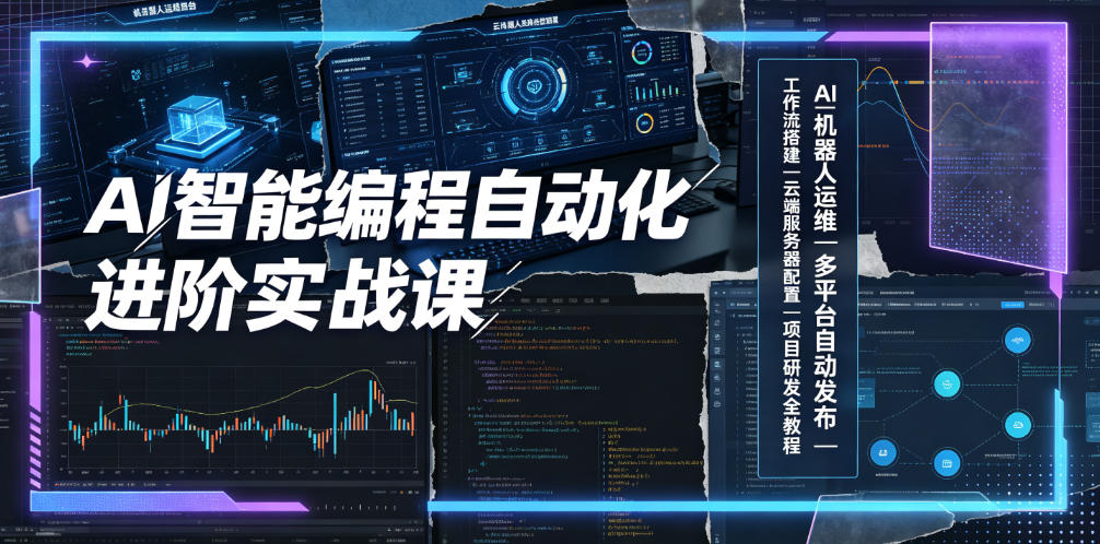 AI智能编程自动化进阶实战课｜AI机器人运维、多平台自动发布、工作流搭建、云端服务器配置与项目研发全教程-钱途社