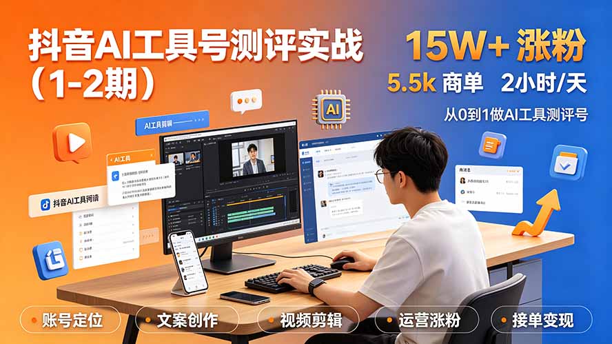 抖音AI工具号测评实战(1-2期-钱途社
