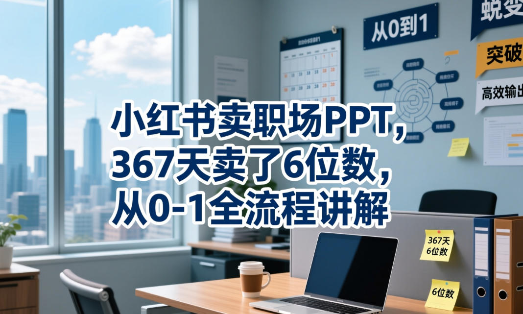 小红书卖职场PPT，367天卖了6位数，从0-1全流程讲解-钱途社