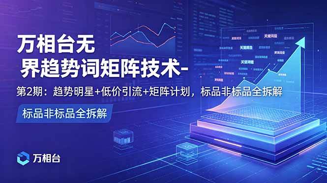 （18861期）万相台无界趋势词矩阵技术-第2期：趋势明星+低价引流+矩阵计划，标品非标品全拆解-钱途社