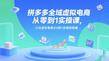 拼多多全域虚拟电商从零到1实操课，小白虚拟电商从0到1实操到精通-钱途社