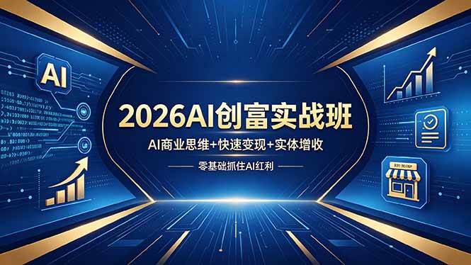 （18318期）2026AI创富实战班，AI商业思维+快速变现+实体增收，零基础抓住AI红利-钱途社