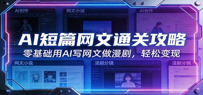 AI短篇网文通关攻略：零基础用AI写网文做漫剧，轻松变现-钱途社