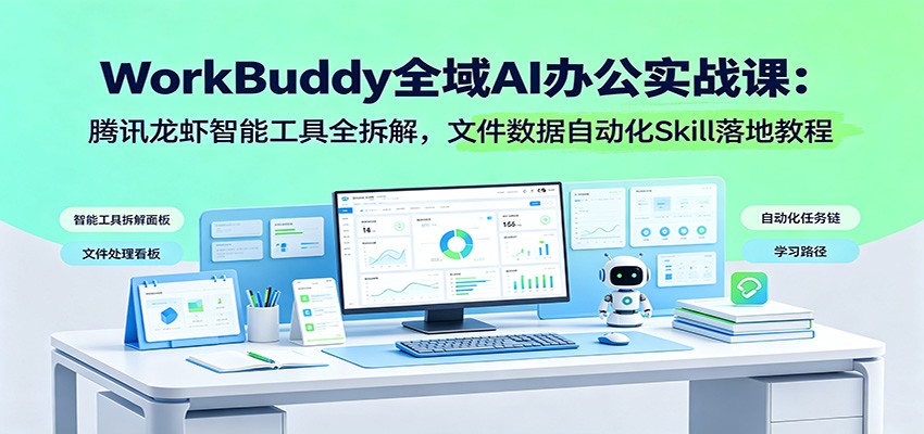 WorkBuddy全域AI办公实战课：腾讯龙虾智能工具全拆解，文件数据自动化Skill落地教程-钱途社