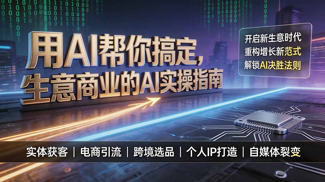 用AI帮你搞定，生意商业的AI实操指南，开启新生意时代，重构增长新范式，解锁AI时代决胜法则-钱途社
