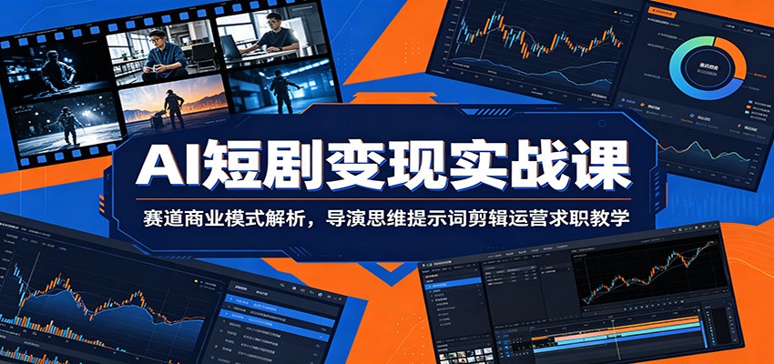 AI短剧变现实战课：赛道商业模式解析，导演思维提示词剪辑运营求职教学-钱途社