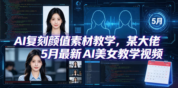 AI复刻颜值素材教学，某大佬5月最新AI美女教学视频，内含4月好物复刻教学-钱途社