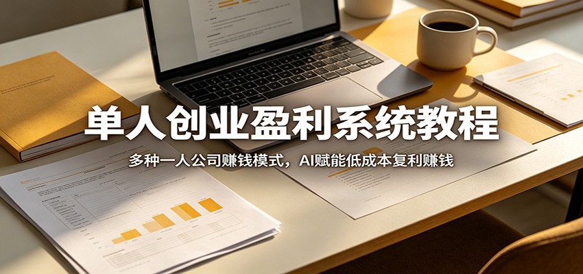 单人创业盈利系统教程：多种一人公司赚钱模式，AI赋能低成本复利赚钱-钱途社