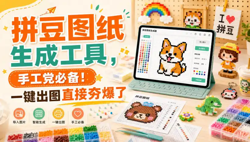 拼豆图纸生成工具，手工党必备！一键出图直接夯爆了-钱途社