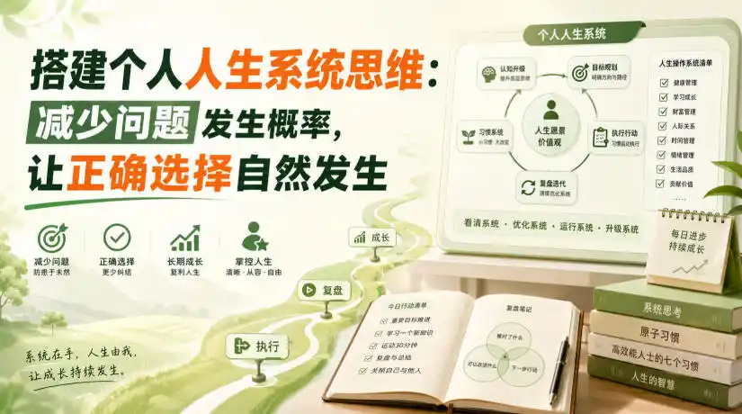 付费文章：搭建个人人生系统思维：减少问题发生概率，让正确选择自然发生-钱途社