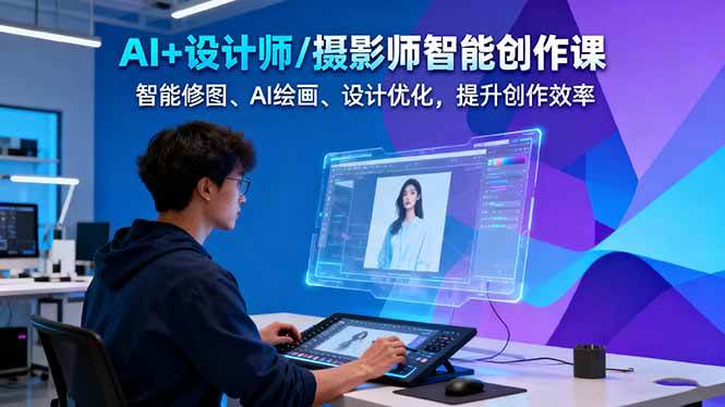 AI+设计师/摄影师智能创作课：智能修图、AI绘画、设计优化，提升创作效率-钱途社