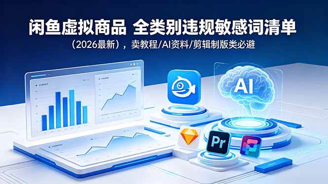 （18961期）闲鱼虚拟商品 全类别违规敏感词清单（2026最新），卖教程/AI资料/剪辑制版类必避-钱途社