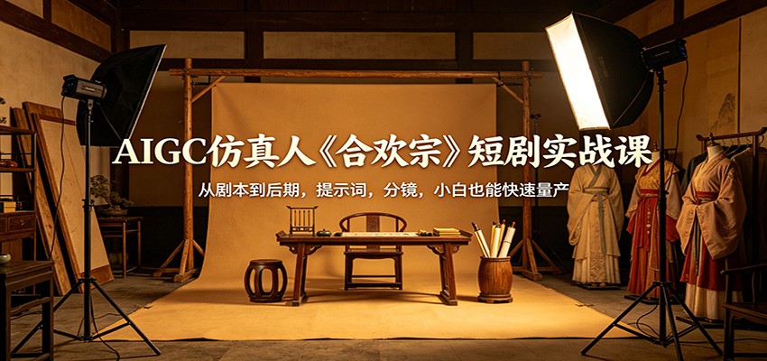 AIGC仿真人《合欢宗》短剧实战课：从剧本到后期，提示词，分镜，小白也能快速量产-钱途社