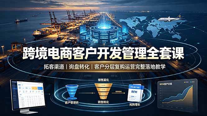 （19274期）跨境电商客户开发管理全套课·拓客渠道｜询盘转化｜客户分层复购运营完整落地教学-钱途社