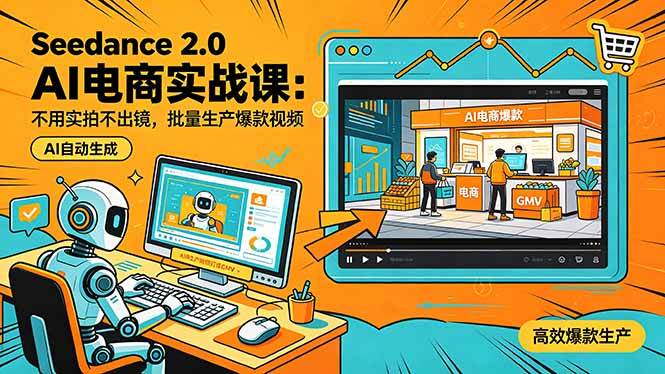 （18433期）Seedance 2.0 AI电商实战课：不用实拍不出镜，批量生产爆款视频打爆GMV-钱途社