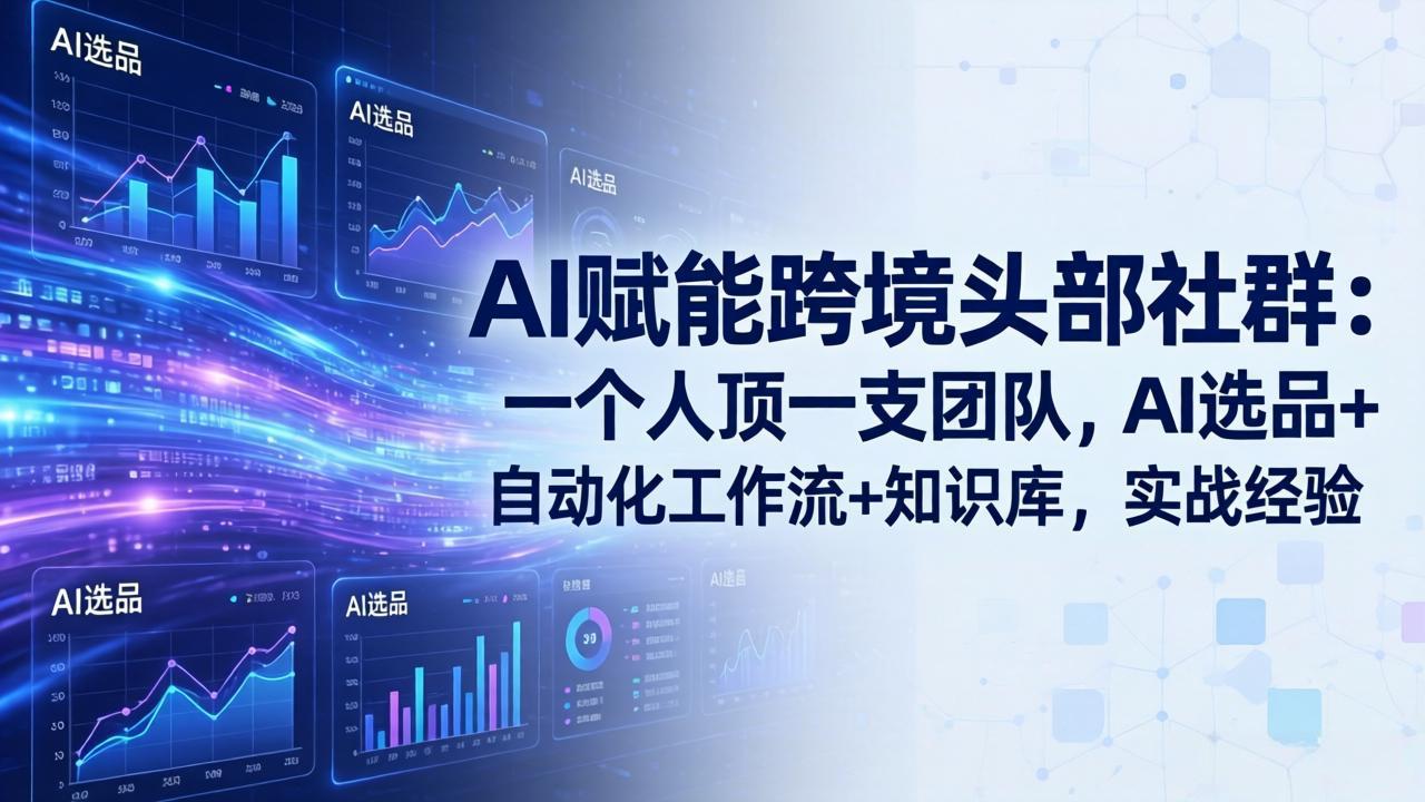 AI赋能跨境头部社群：一个人顶一支团队，AI选品+自动化工作流+知识库，实战经验-更新3月-钱途社