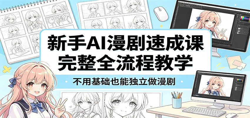 新手AI漫剧速成课：完整全流程教学，不用基础也能独立做漫剧-钱途社