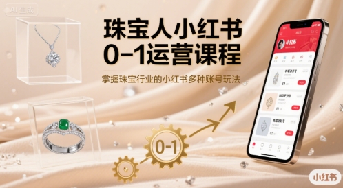珠宝人小红书0-1运营课程，掌握珠宝行业的小红书多种账号玩法-钱途社