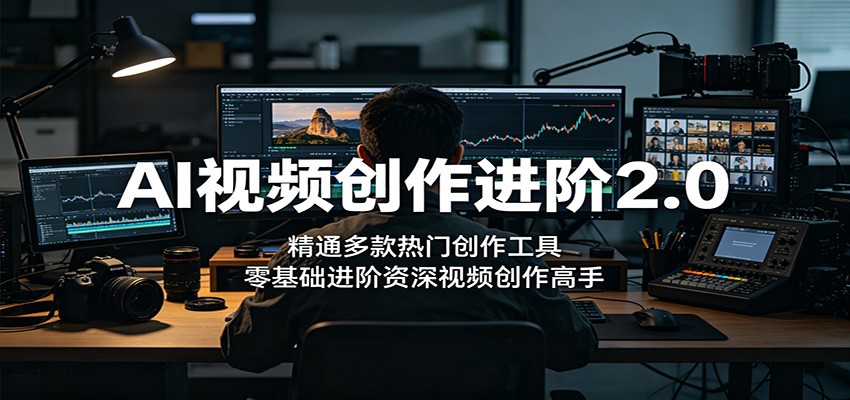 AI视频创作进阶2.0:精通多款热门创作工具,零基础进阶资深视频创作高手-钱途社