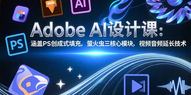 Adobe AI设计课：涵盖PS创成式填充，萤火虫三核心模块，视频音频延长技术-钱途社