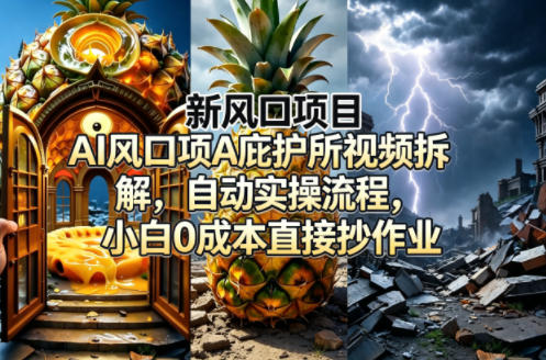 新风口项目AI庇护所视频拆解，自动实操流程，小白0成本直接抄作业-钱途社